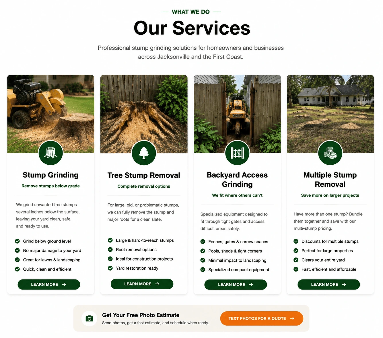 Stump grinding service